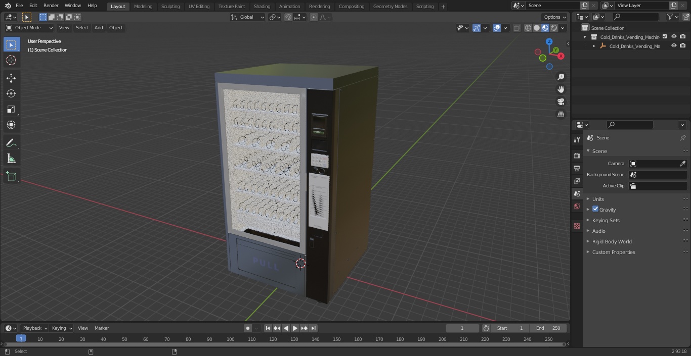 Cold Drinks Vending Machine 3D