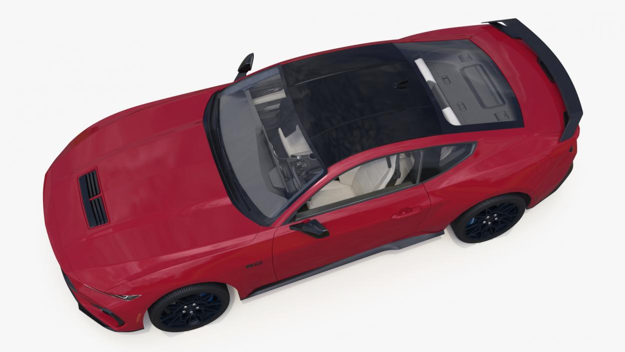 3D model Ford Mustang 2024 Red Rigged 2