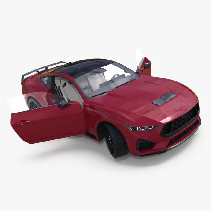 3D model Ford Mustang 2024 Red Rigged 2