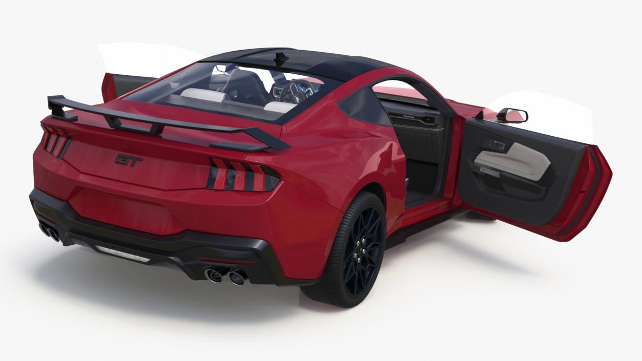 3D model Ford Mustang 2024 Red Rigged 2