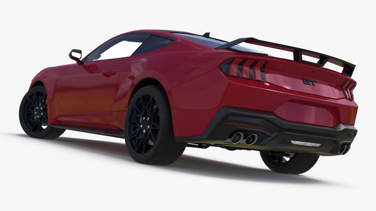 3D model Ford Mustang 2024 Red Rigged 2