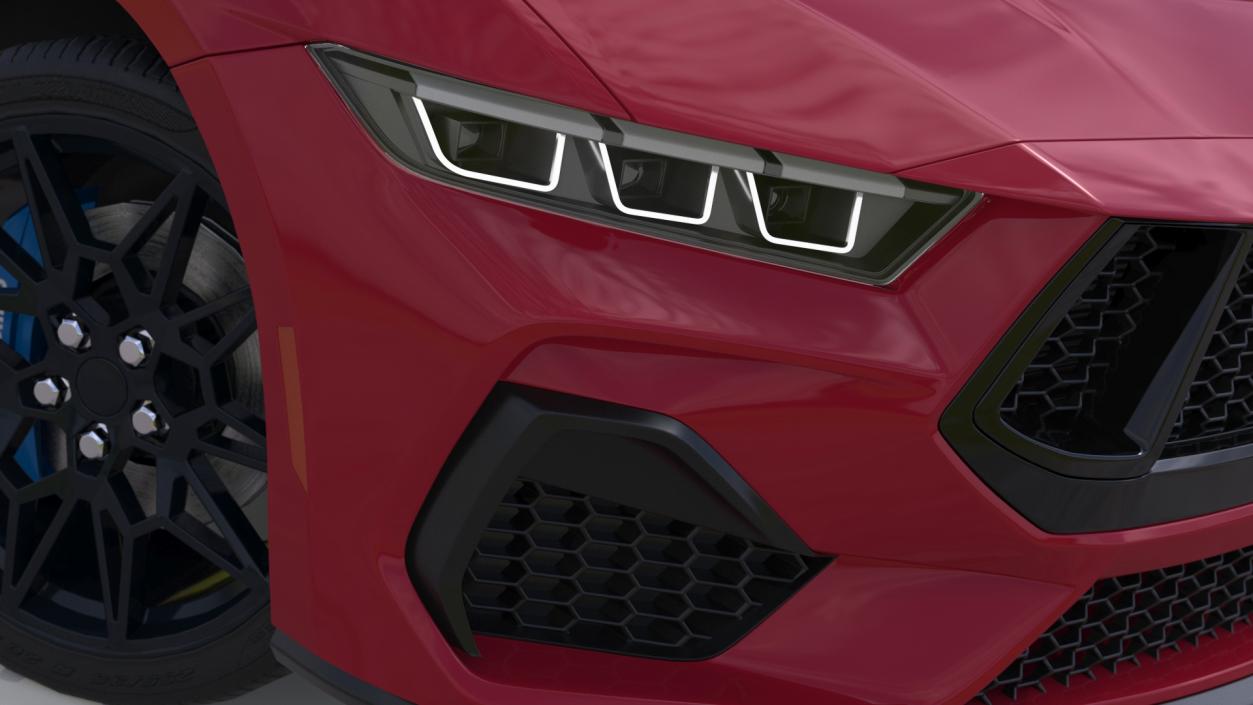 3D model Ford Mustang 2024 Red Rigged 2