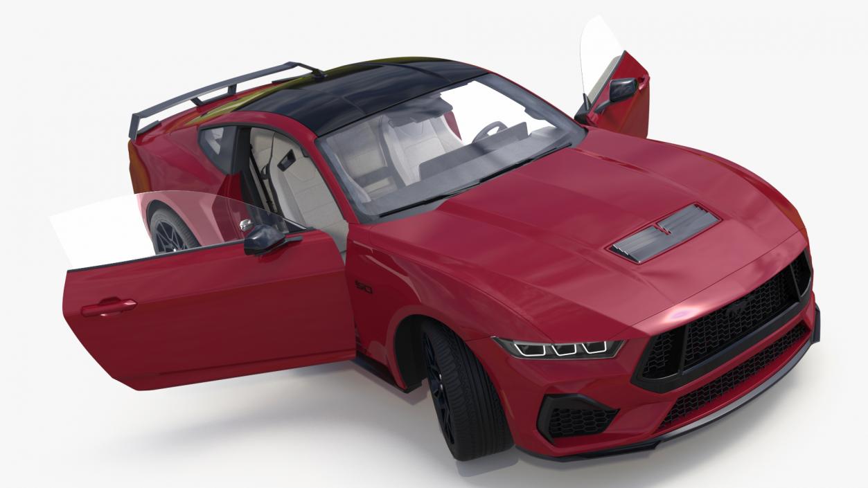 3D model Ford Mustang 2024 Red Rigged 2