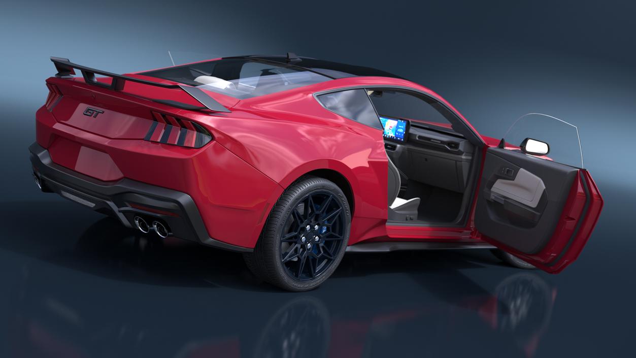 3D model Ford Mustang 2024 Red Rigged 2