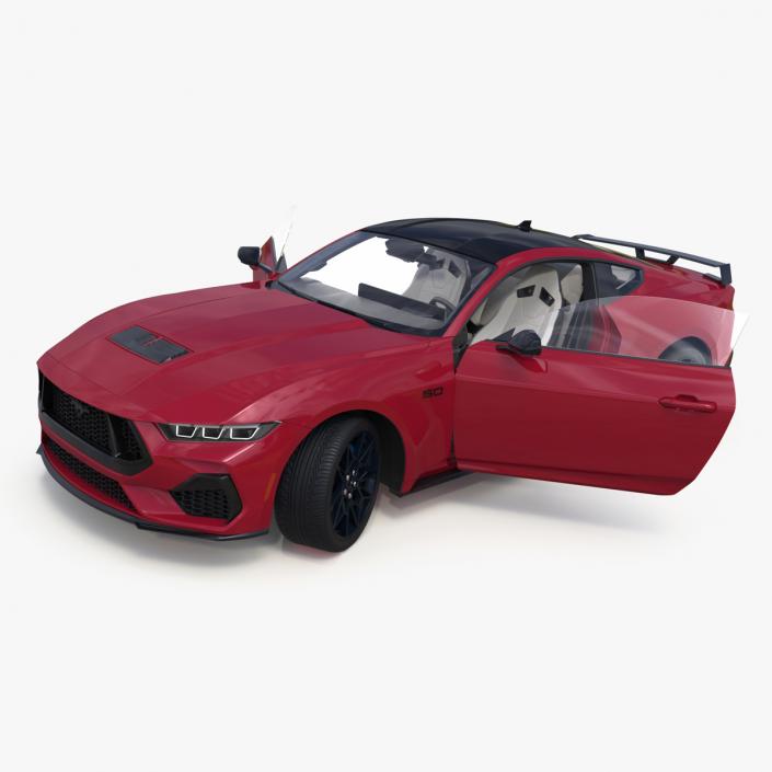 3D model Ford Mustang 2024 Red Rigged 2