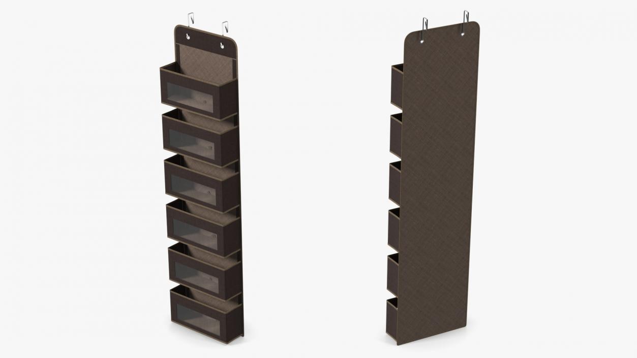 3D Wall Hanging Organizer with Pockets Brown