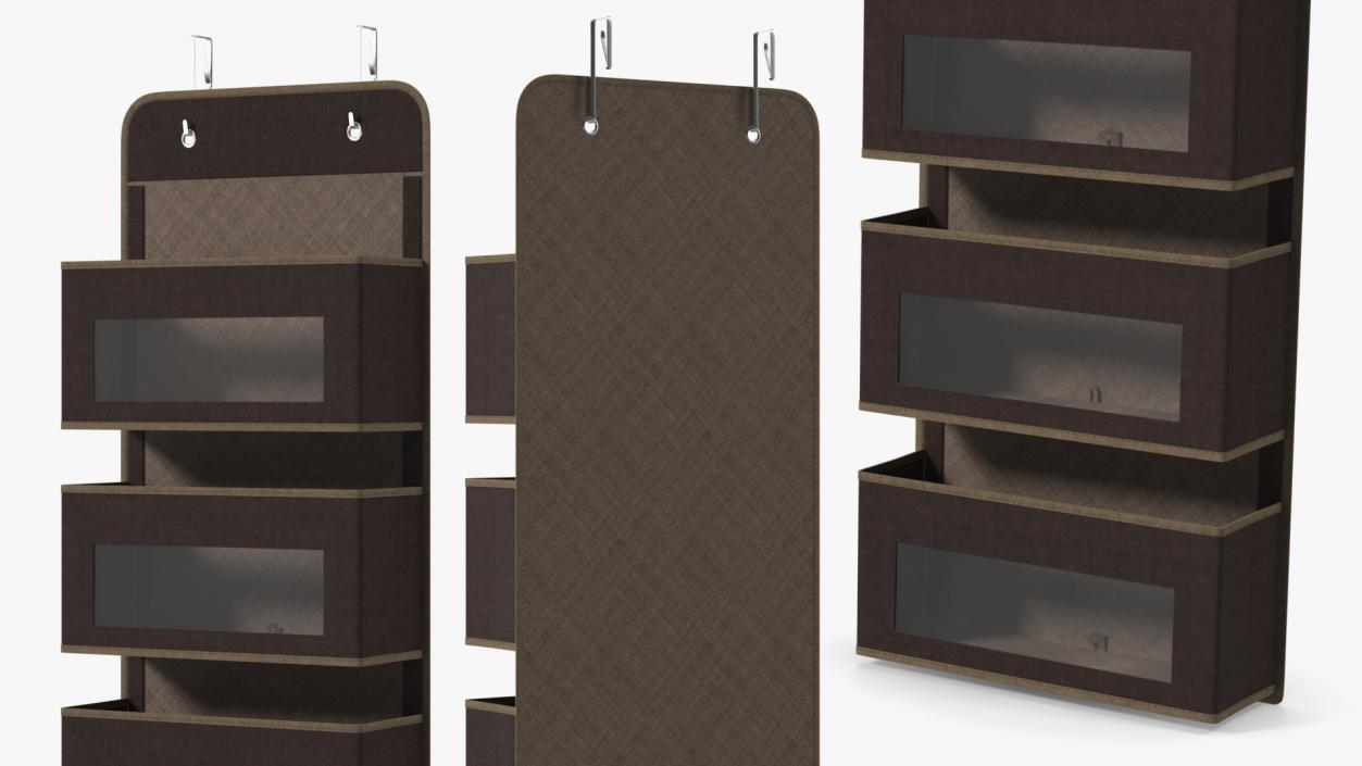 3D Wall Hanging Organizer with Pockets Brown