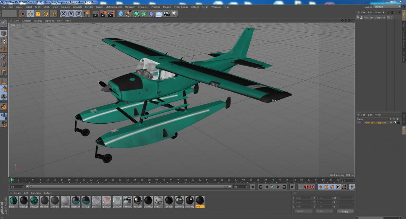 3D Four Seat Seaplane model