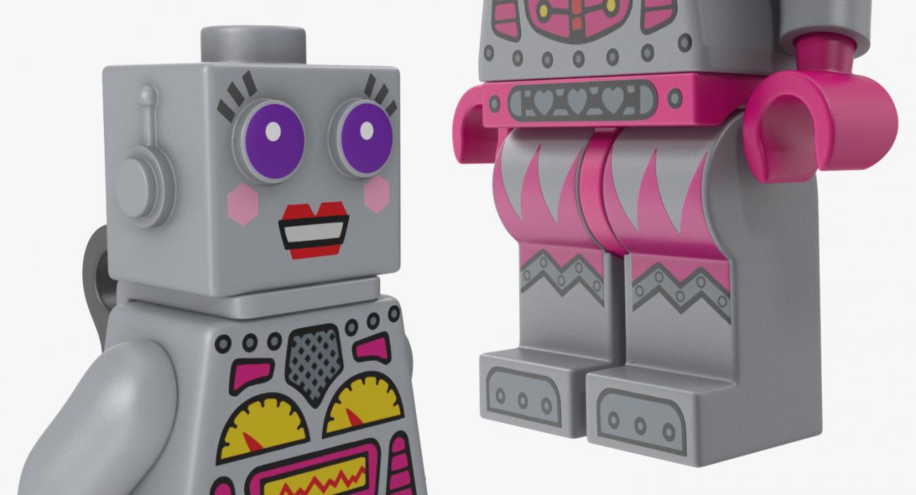 3D Lego Lady Robot Minifigure