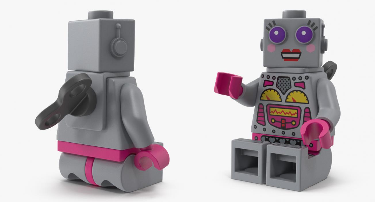 3D Lego Lady Robot Minifigure