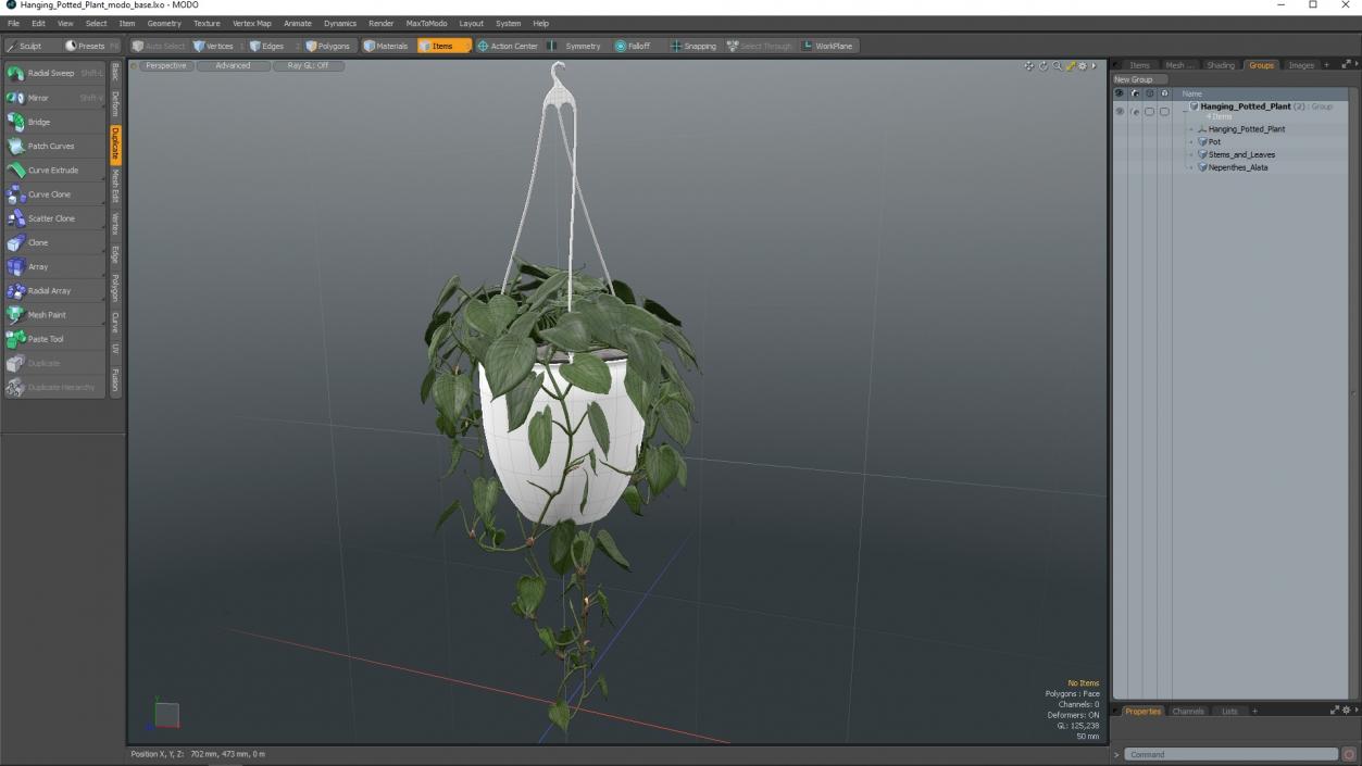 3D model Hanging Potted Plant