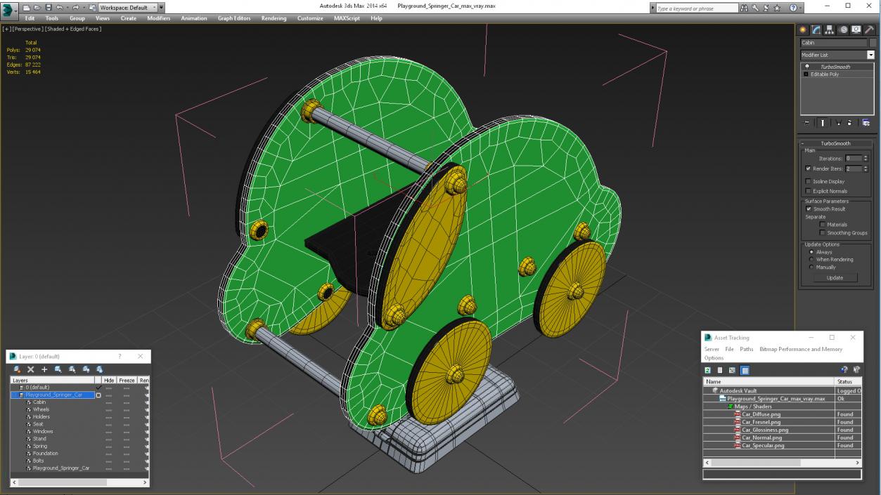 3D Playground Springer Car model