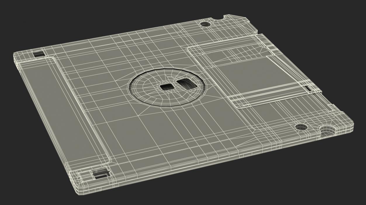 3D Floppy Disk 3 and a Half Inch Red model