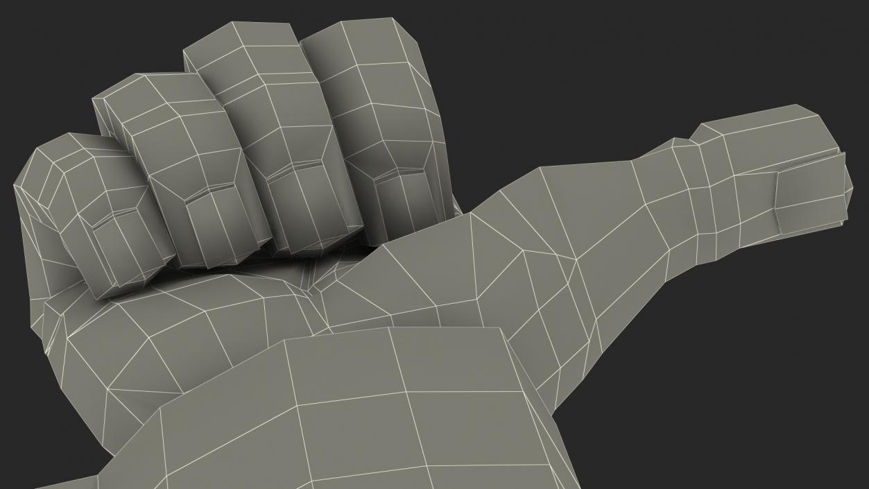 Cartoon Man Hand Thumbs-Up Gesture 3D model