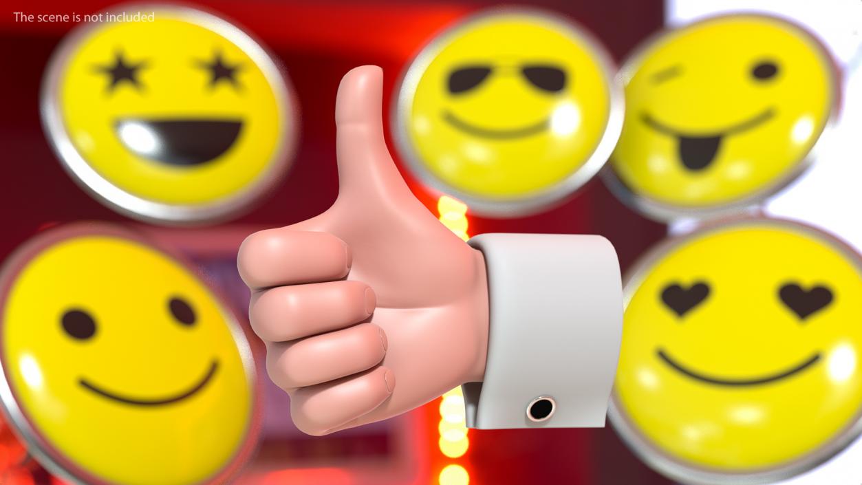 Cartoon Man Hand Thumbs-Up Gesture 3D model