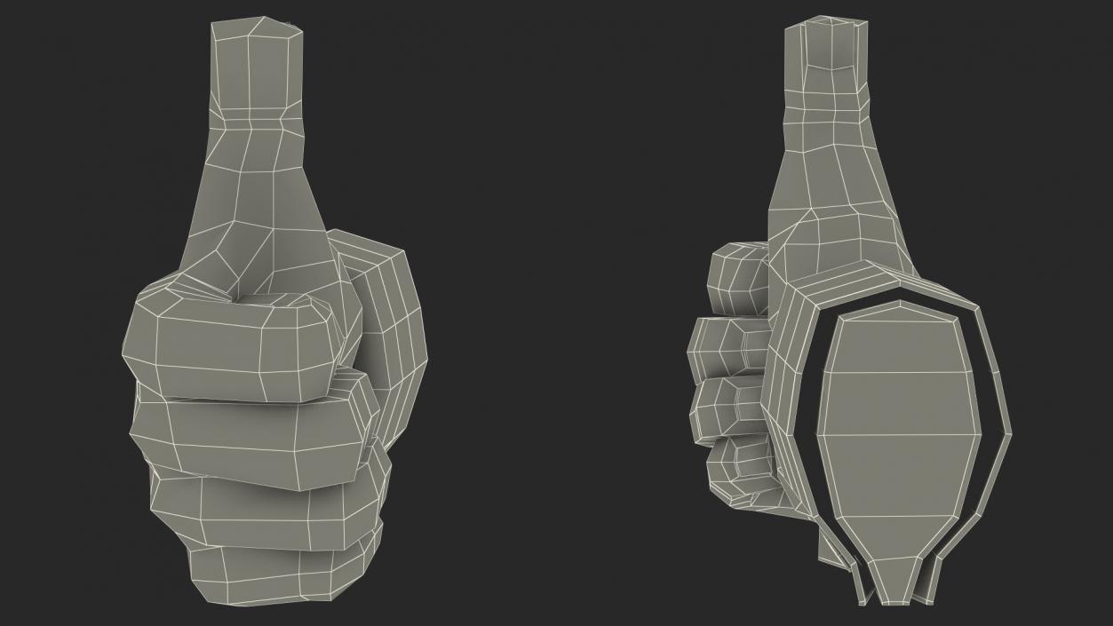 Cartoon Man Hand Thumbs-Up Gesture 3D model