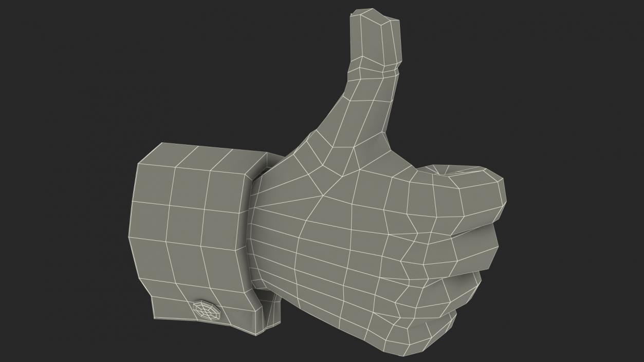 Cartoon Man Hand Thumbs-Up Gesture 3D model