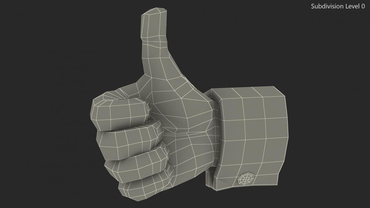 Cartoon Man Hand Thumbs-Up Gesture 3D model