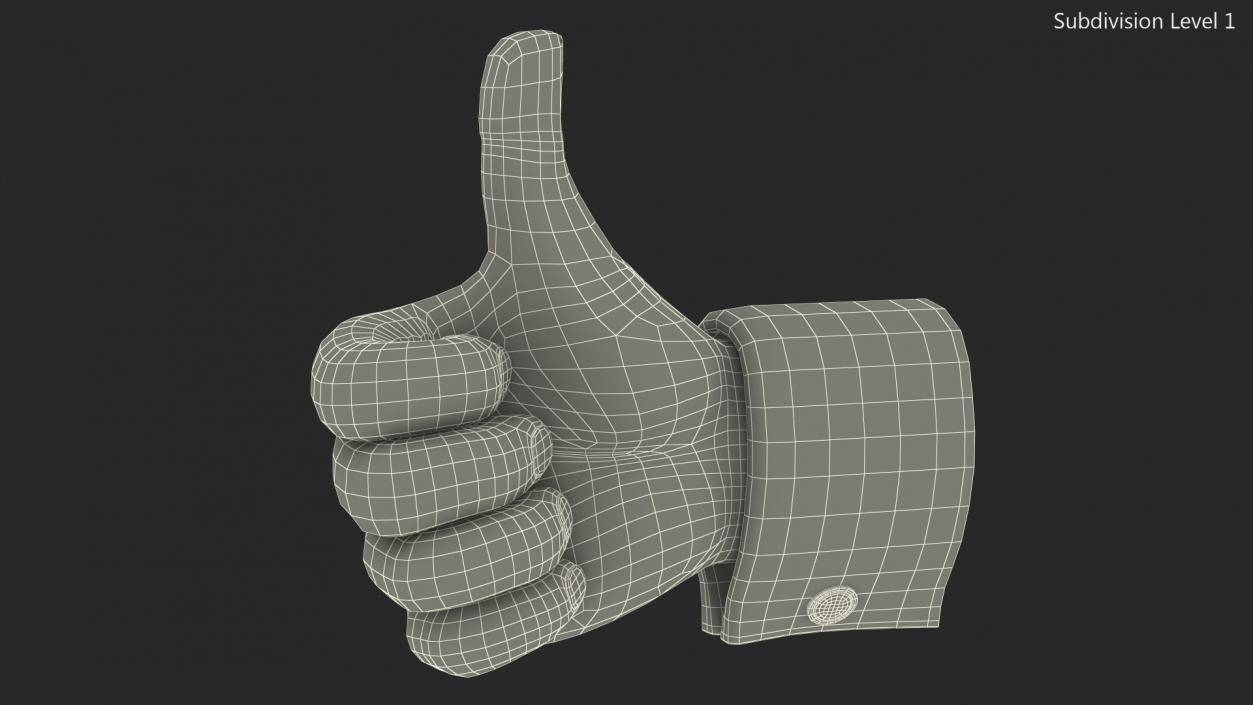 Cartoon Man Hand Thumbs-Up Gesture 3D model