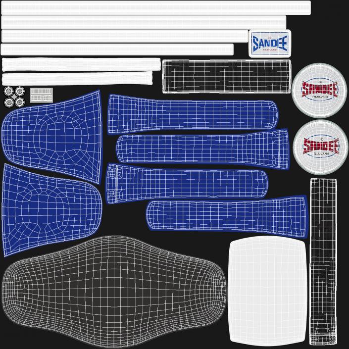 Sandee Velcro Belly Pad White Blue 3D model