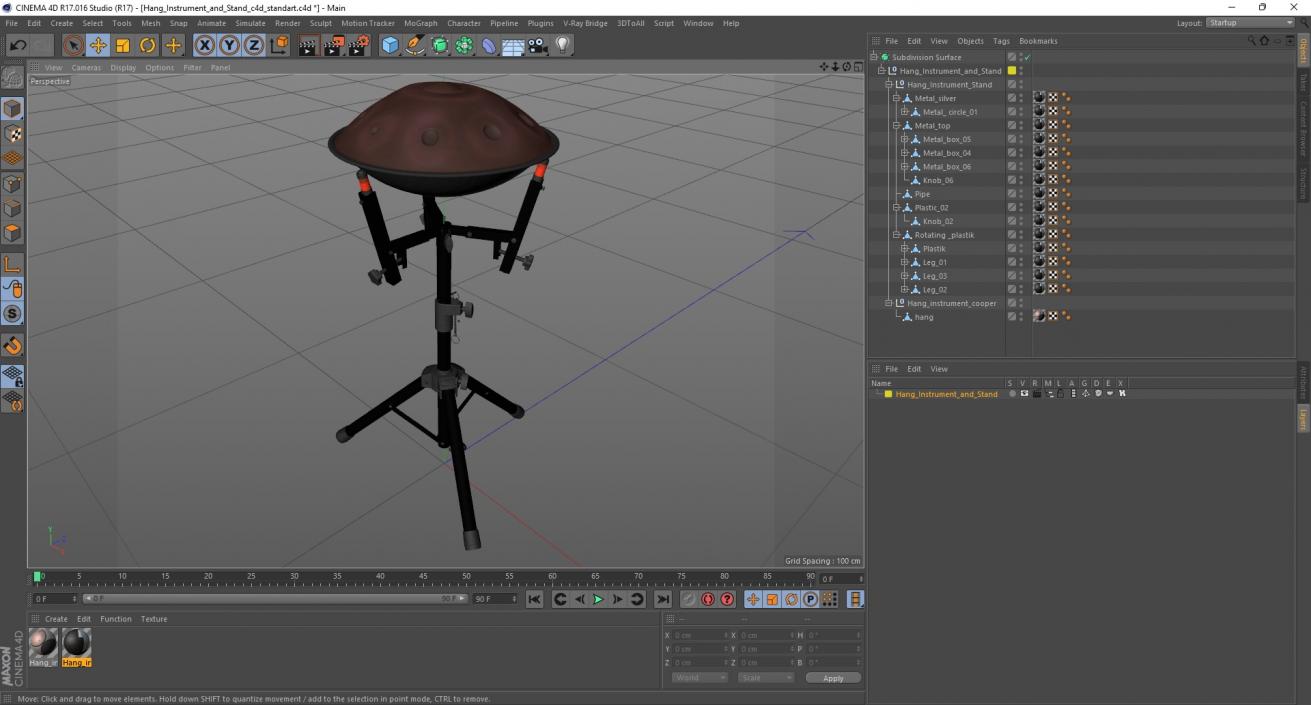 3D model Hang Instrument and Stand