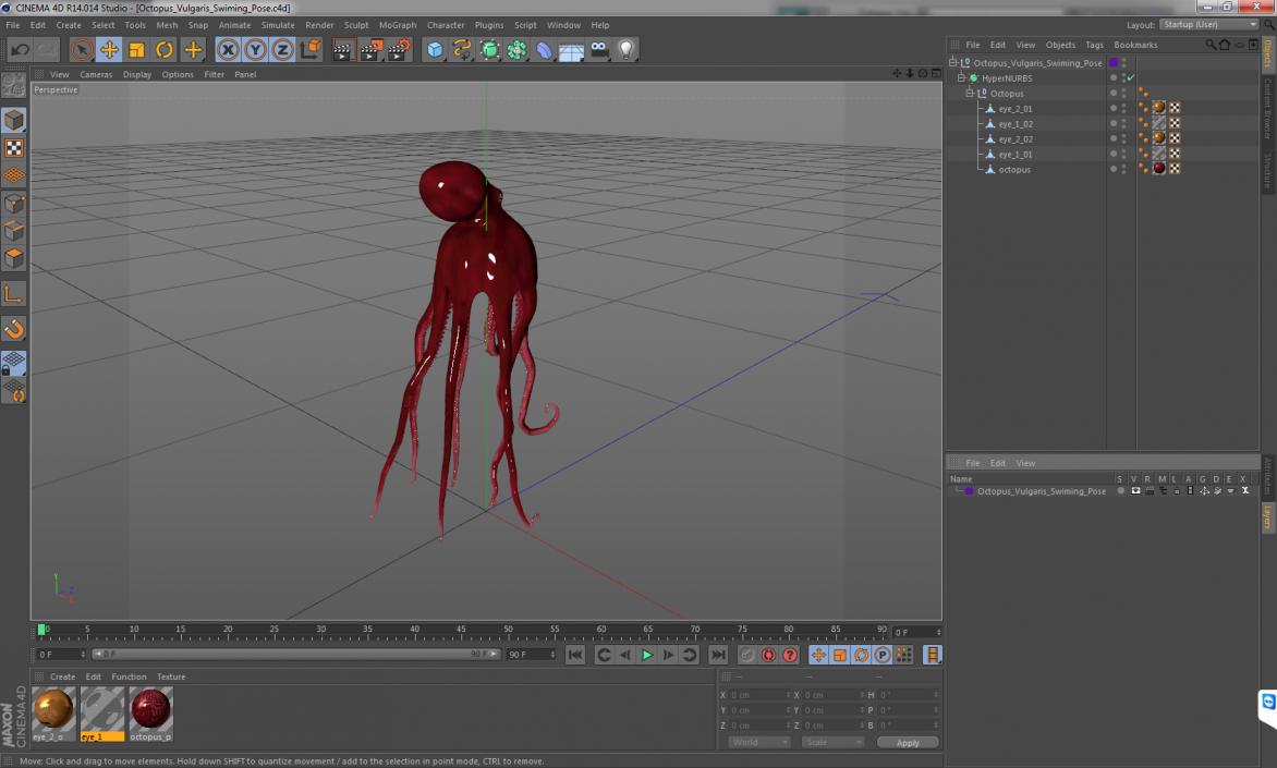 Octopus Vulgaris Swiming Pose 3D model