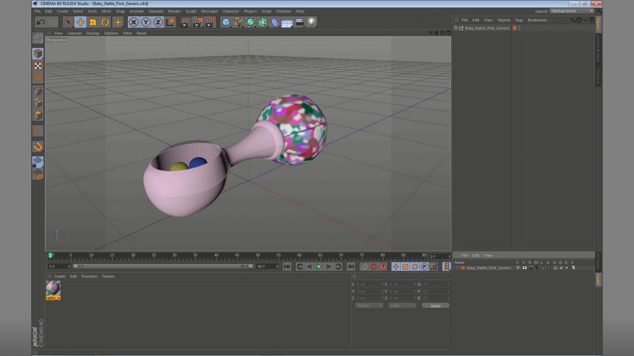 Baby Rattle Pink Generic 3D model
