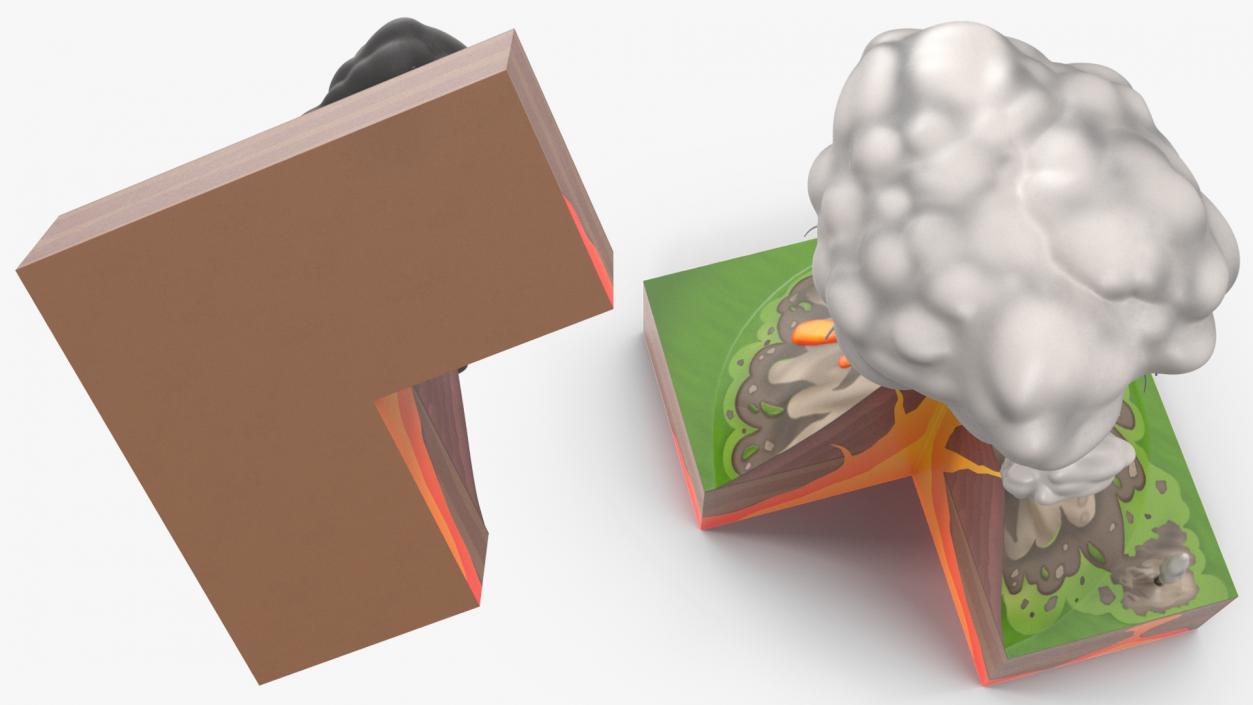 3D Cross Section of Volcano 2