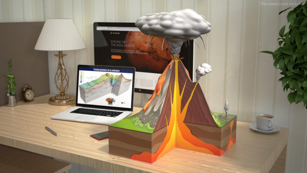 3D Cross Section of Volcano 2