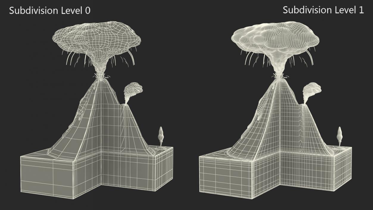 3D Cross Section of Volcano 2