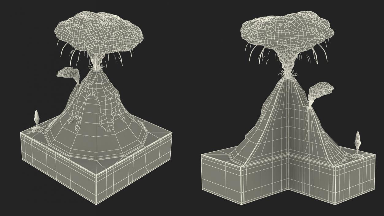 3D Cross Section of Volcano 2