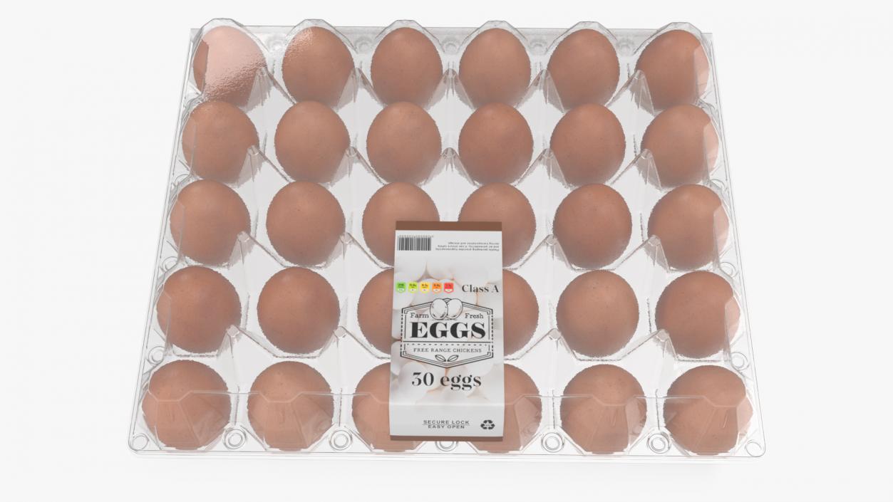 Egg Plastic Packaging with Label 3D