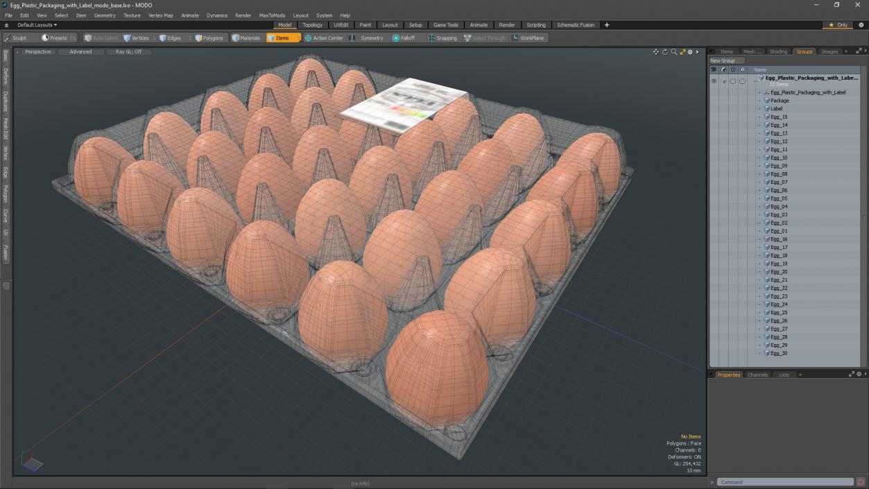 Egg Plastic Packaging with Label 3D