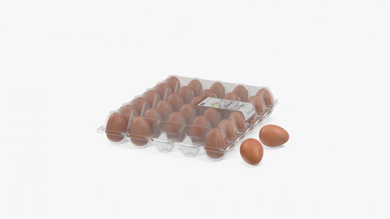 Egg Plastic Packaging with Label 3D