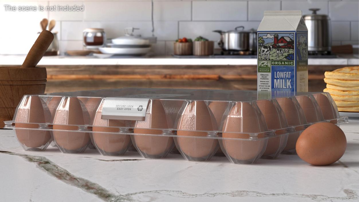 Egg Plastic Packaging with Label 3D