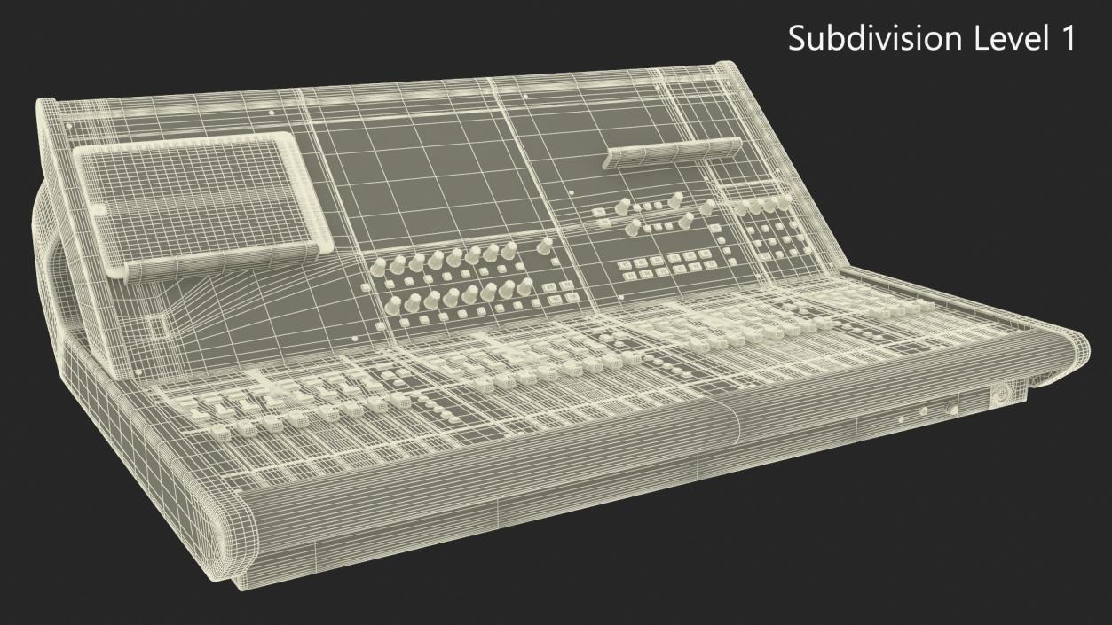 3D Live Mixing Console Grey Lights On 2