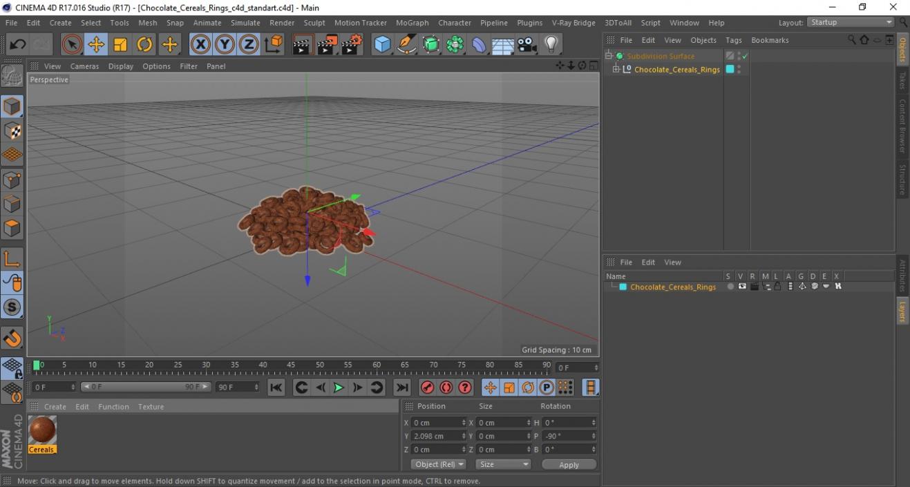 3D Chocolate Cereals Rings model