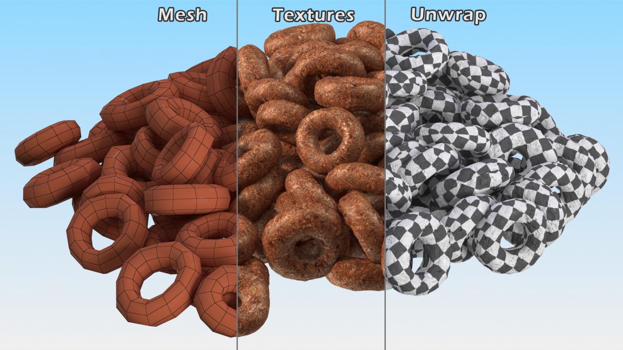 3D Chocolate Cereals Rings model