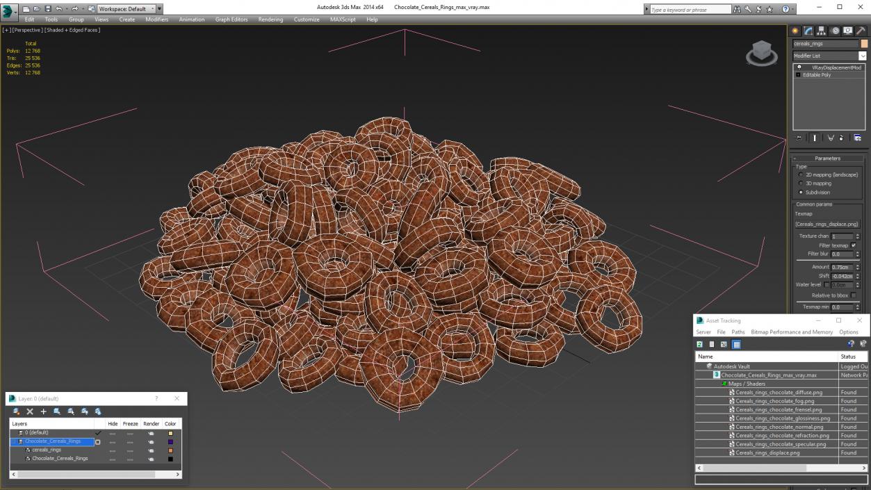 3D Chocolate Cereals Rings model