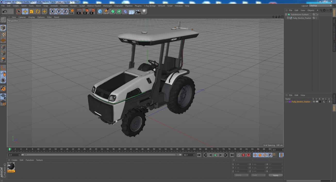 Fully Electric Tractor 3D