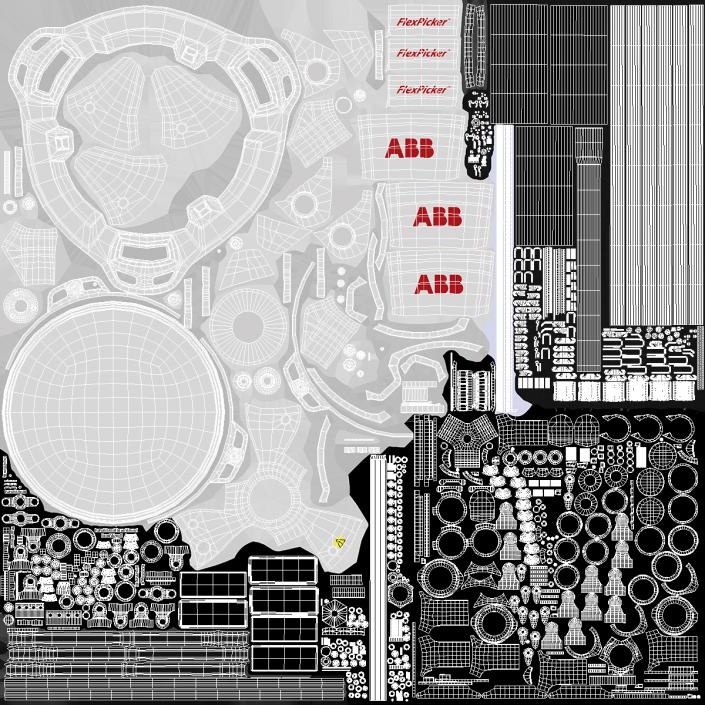 Parallel Robot ABB IRB 360 Flexpicker Rigged 3D model