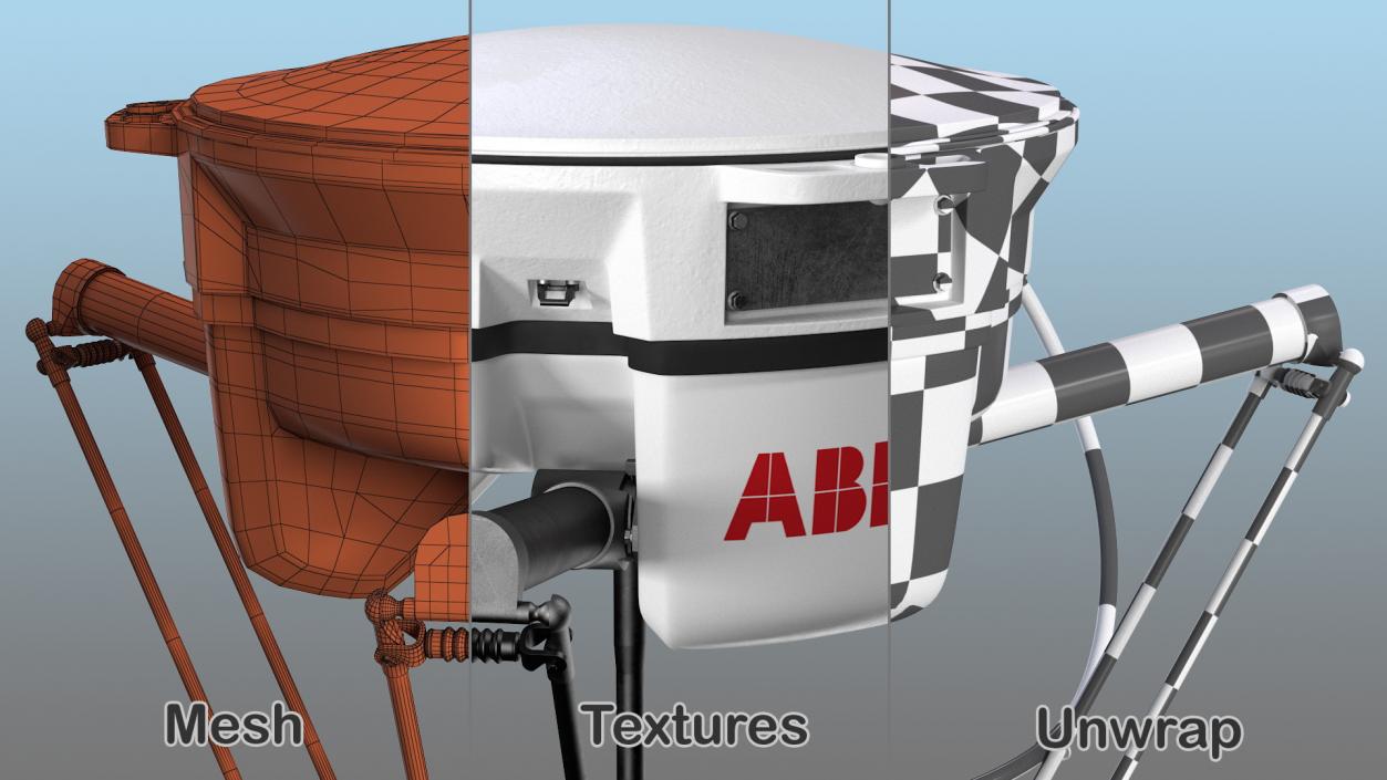 Parallel Robot ABB IRB 360 Flexpicker Rigged 3D model