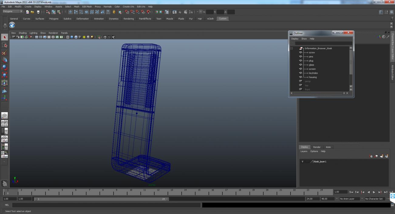 3D Information Broswer Kiosk Touch Screen model