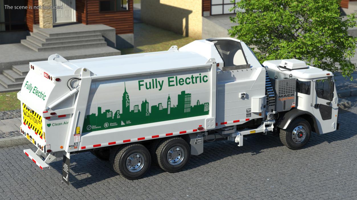 3D LR Electric Mack Truck White model