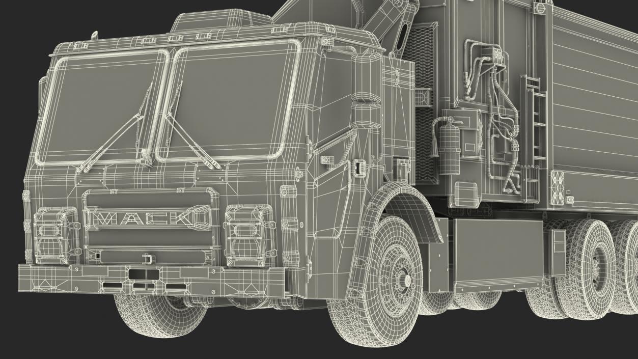 3D LR Electric Mack Truck White model