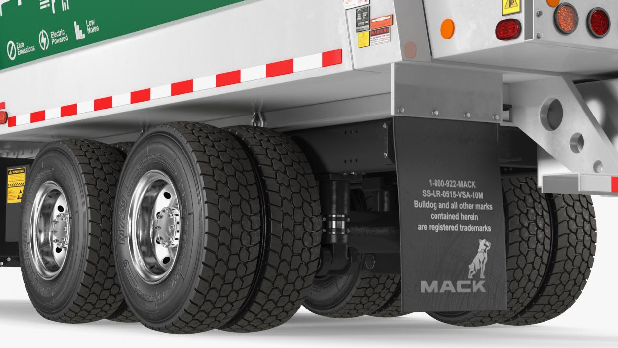 3D LR Electric Mack Truck White model