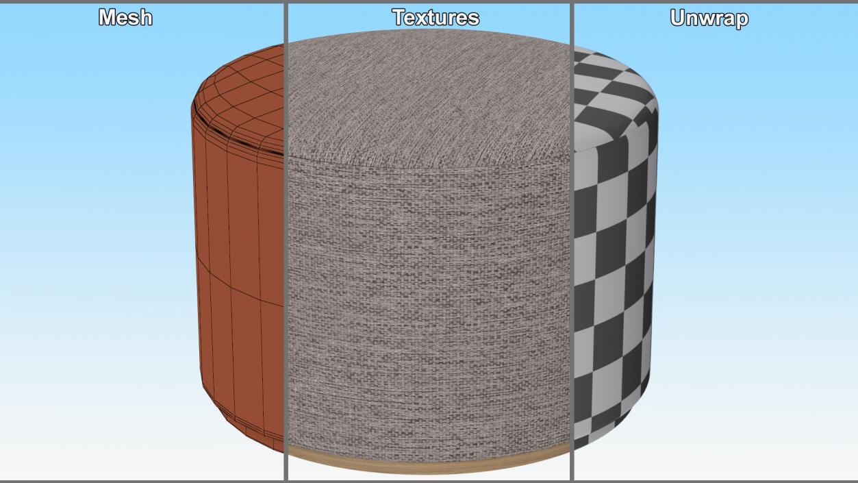 3D Upholstered Ottoman Footstool 2