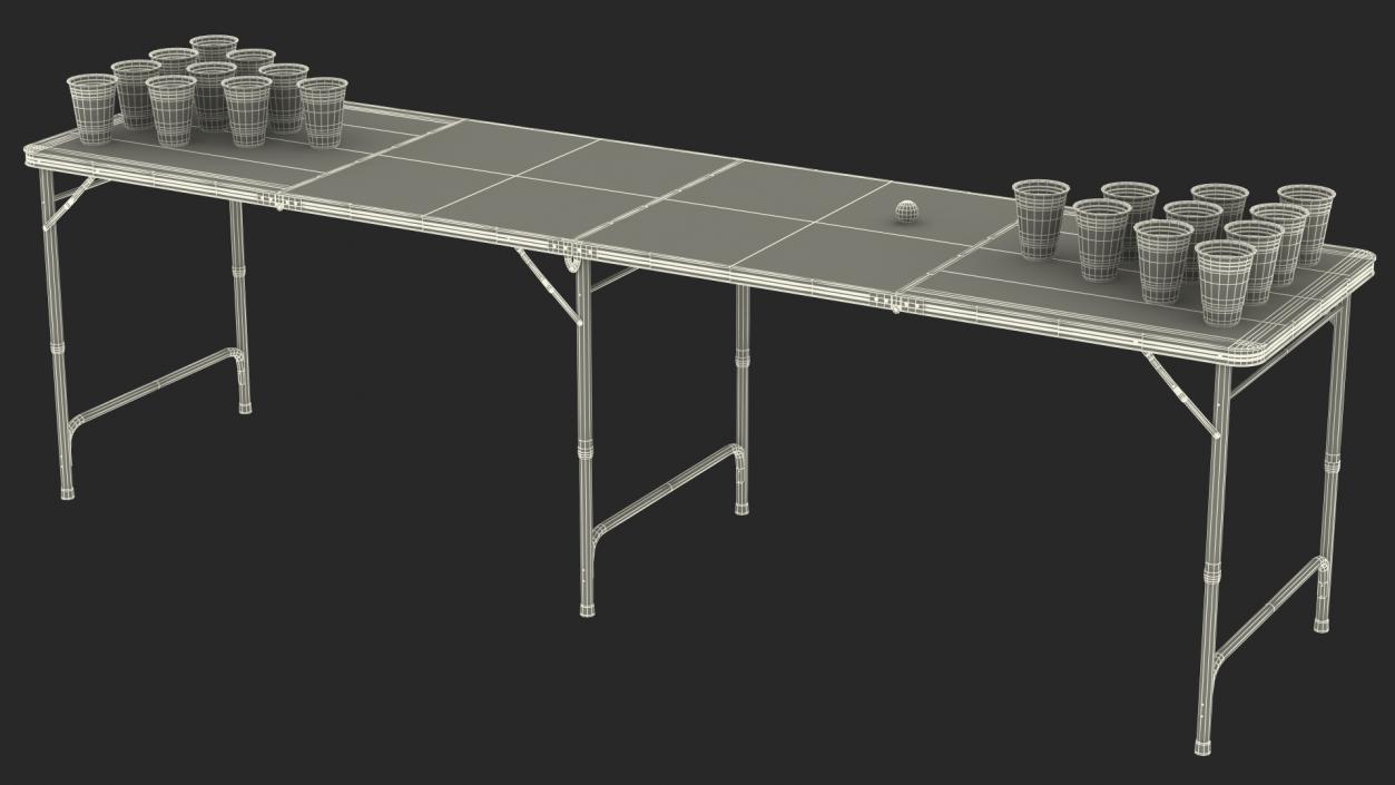 3D model Beer Pong Table USA Style