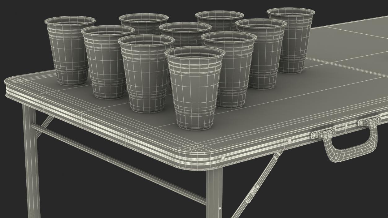 3D model Beer Pong Table USA Style