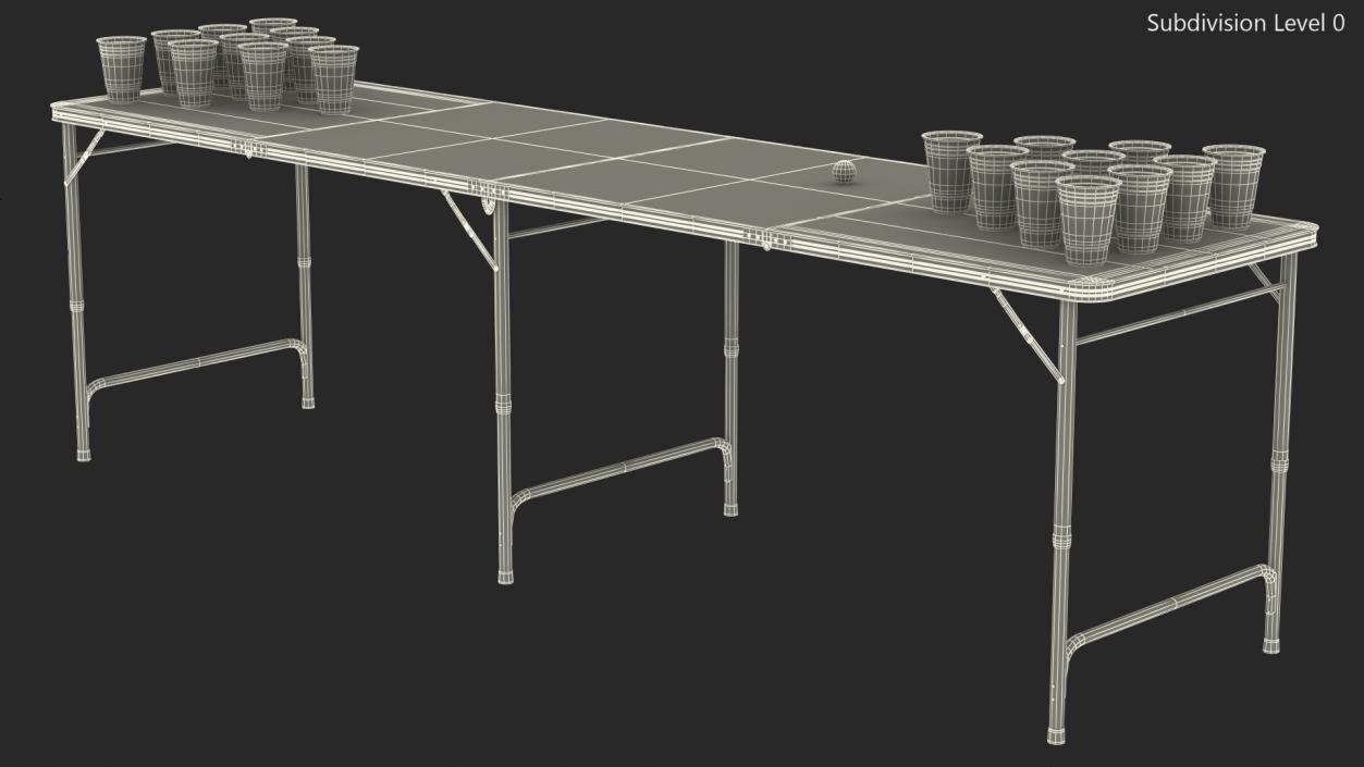 3D model Beer Pong Table USA Style